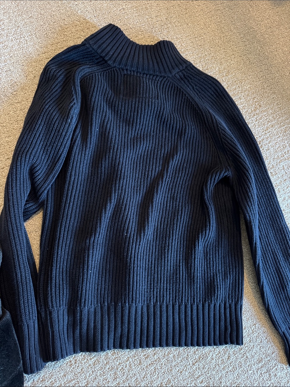 American Eagle Navy Ribbed Half-Zip Sweater - Picture 4 of 4
